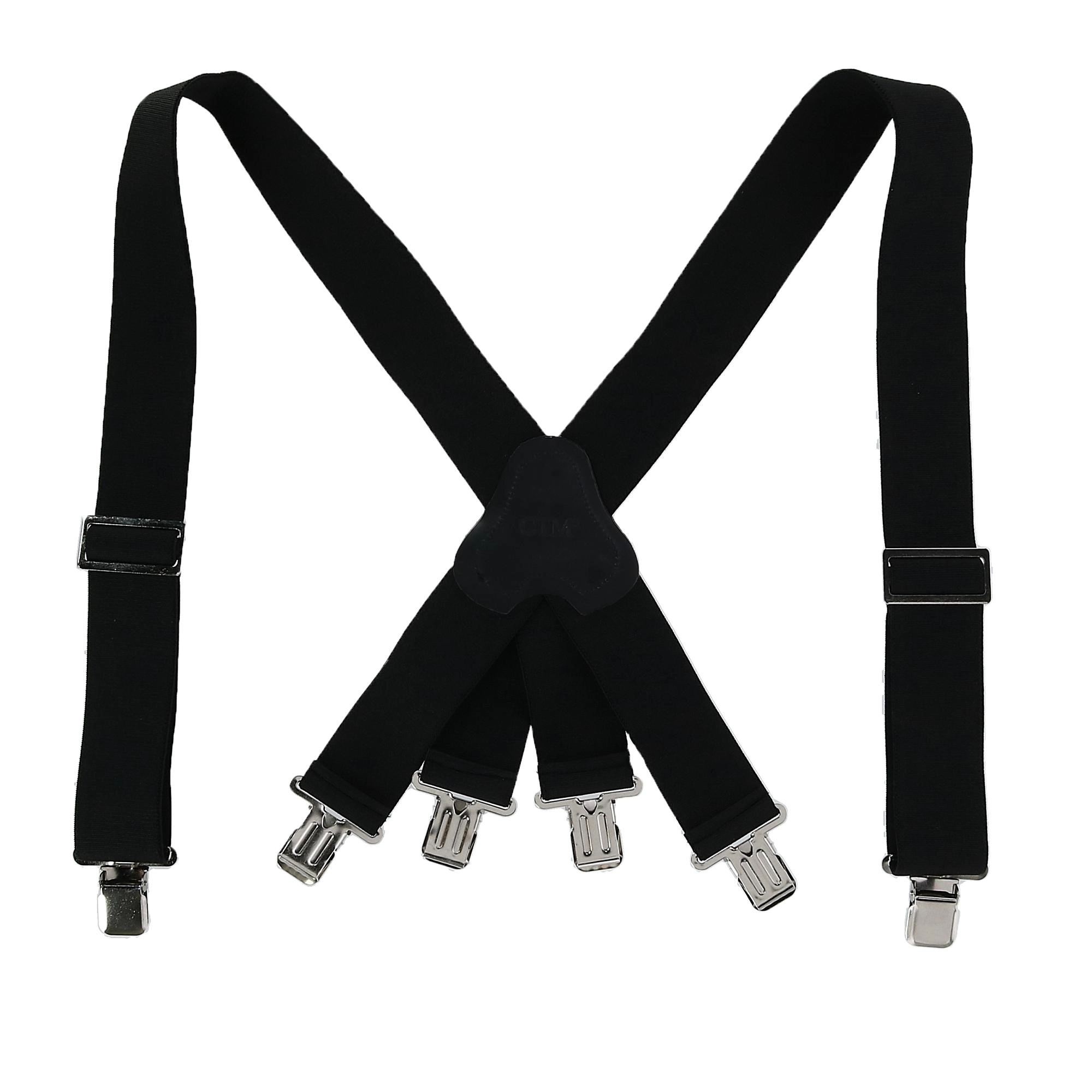 CTM® Men's Elastic Clip-End 2 Inch Fireman Suspenders