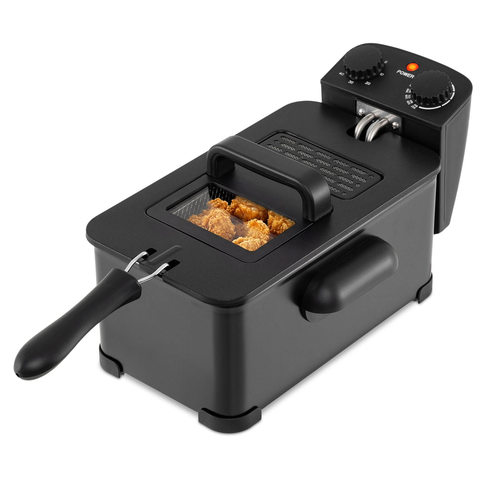 LJG 3.2 Quart Electric Stainless Steel Deep Fryer with Timer