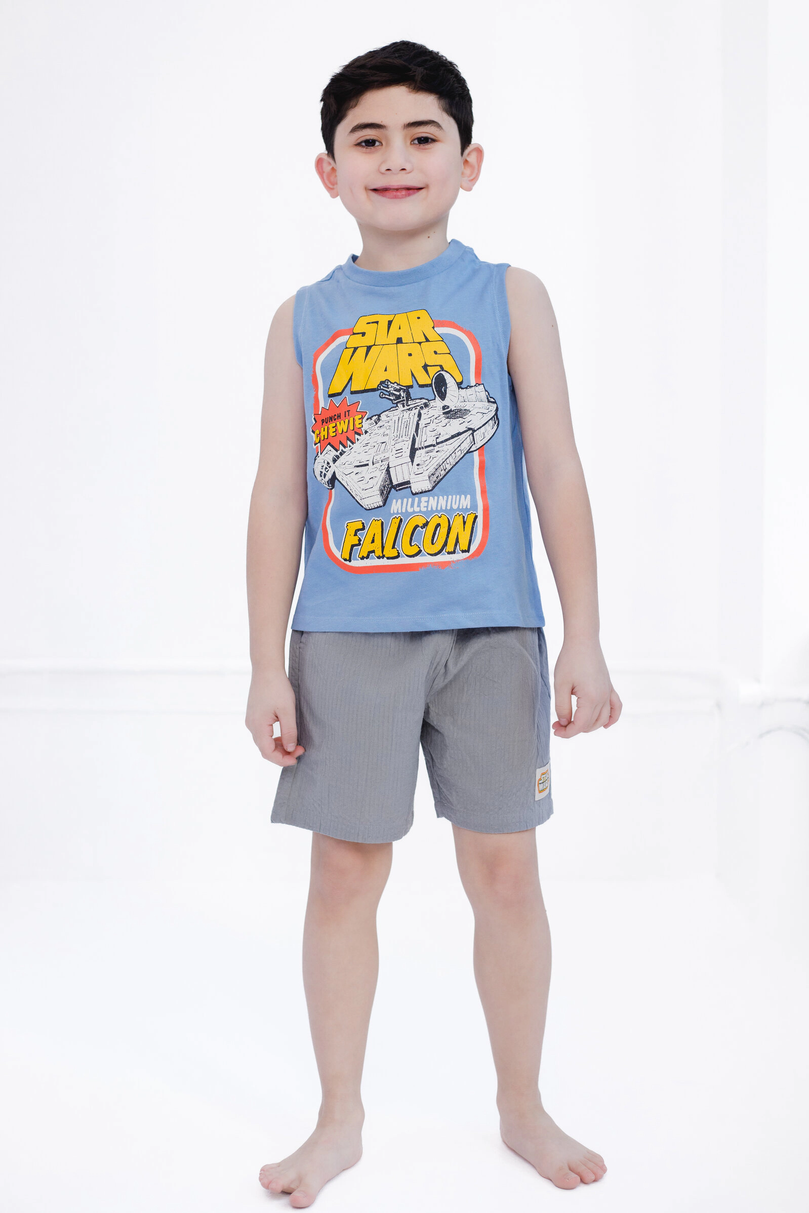 Star Wars Millennium Falcon Boys' Sleeveless 2-Piece Tank Top and Shorts Set