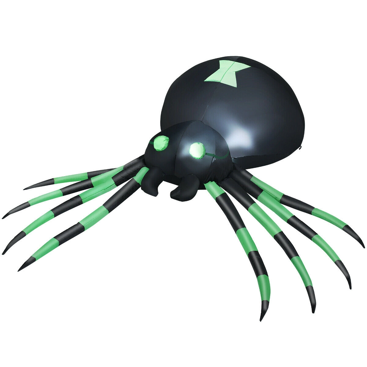 Glintex 6-Ft Halloween Inflatable Spider with LED Bulb and Ground Stakes, Black