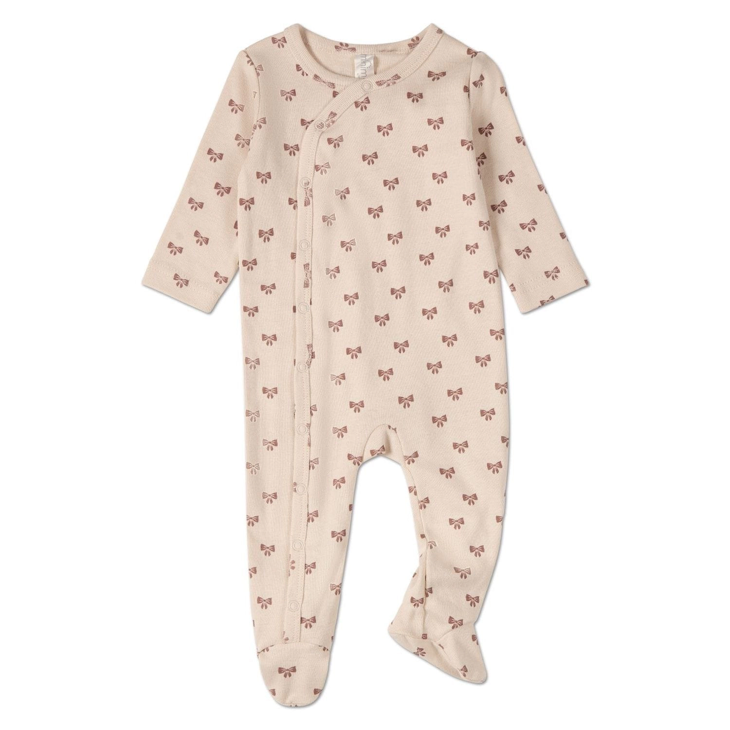 MeMoi Baby and Toddler Girls "Princess Bows" Cotton Rich Side-Snap Footie