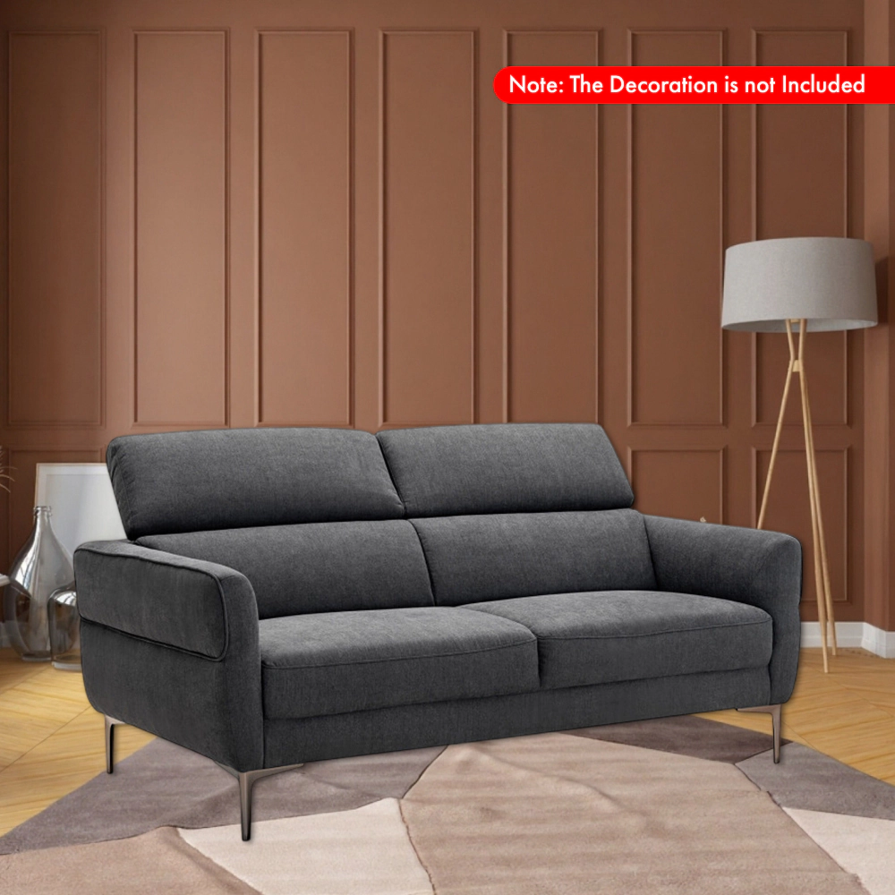 Hivvago 72.5-Inch Contemporary Fabric Loveseat Sofa with Adjustable Headrests