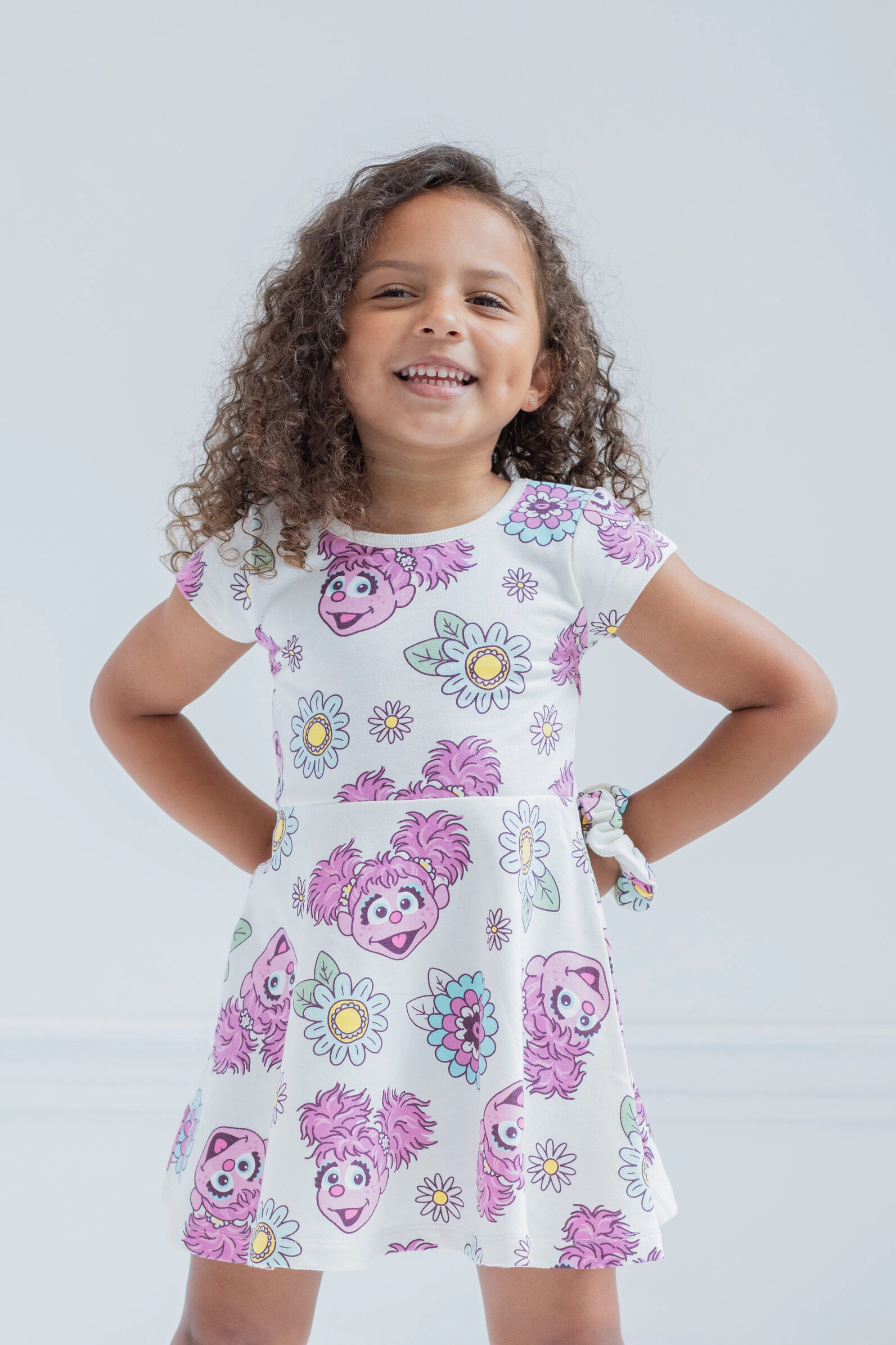 Sesame Street Girls' 2-Piece Skater Dress and Scrunchie Set