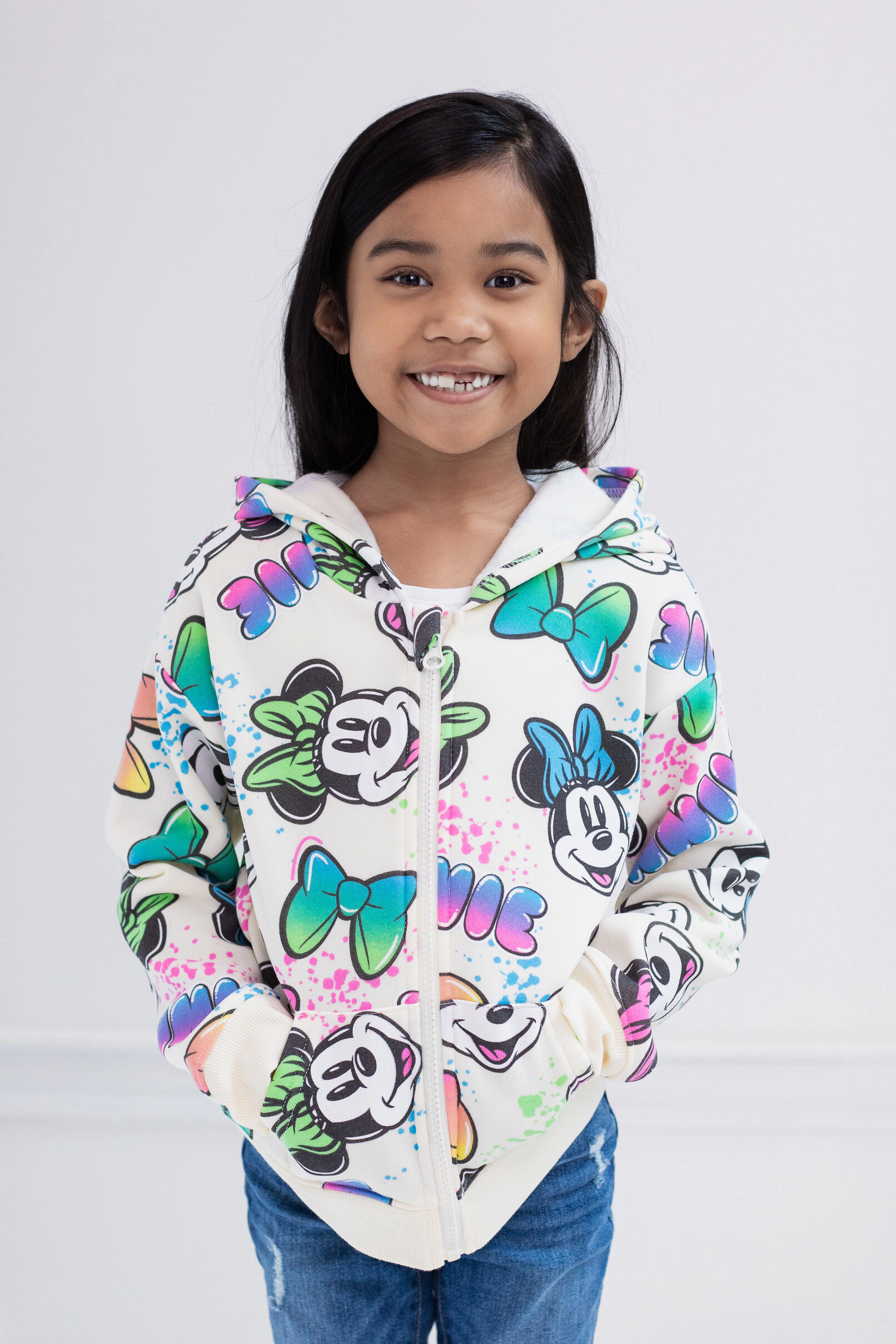 Disney Minnie Mouse Girls' Zip-Up Hoodie