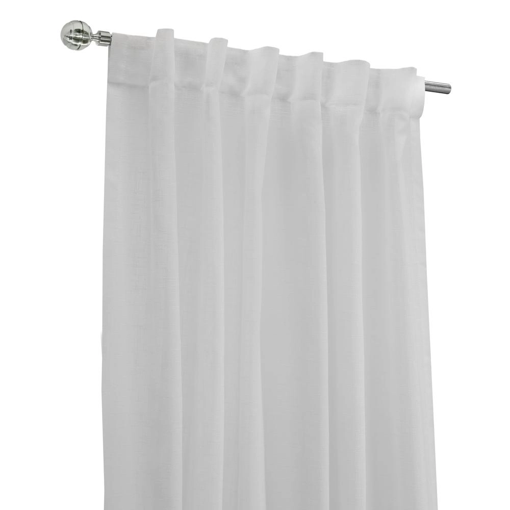 Habitat Alicante Sheer Dual Header Slub Sheer Fabric Curtain Panel for Brighten Any Living Space 52" x 95" White