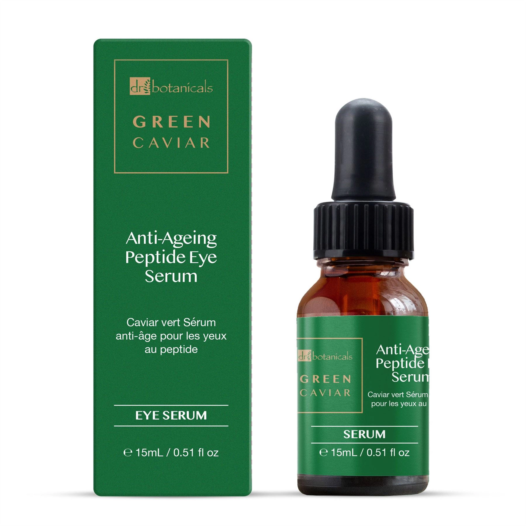 Dr Botanicals Green Caviar Anti-Ageing Peptide Eye Serum - Targets Loss of Firmness, Fine Lines & Wrinkles