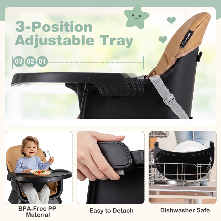 Hivvago 16-in-1 Baby High Chair with Activity Center and Booster Seat for Babies Toddlers