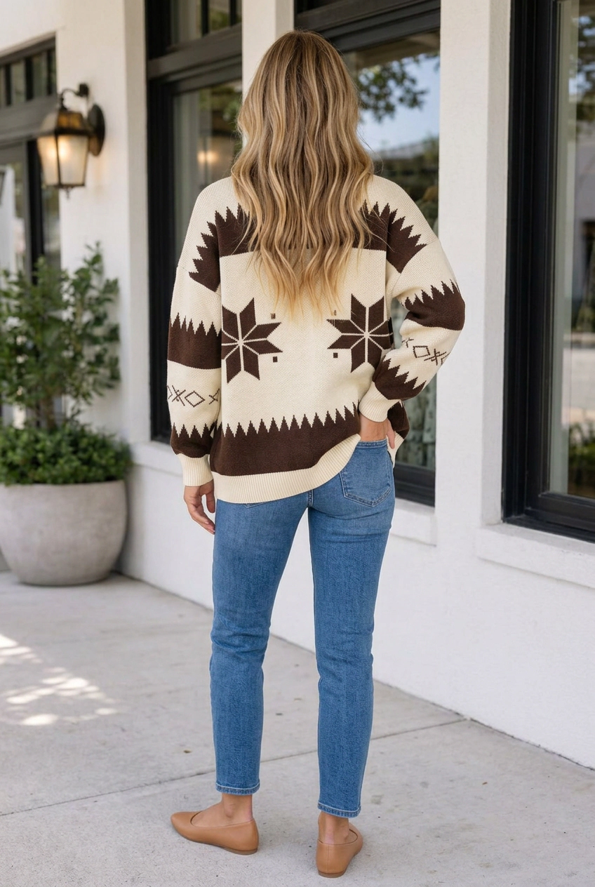 Threaded Pear Women's Jenny Zip Front Loose Sweater