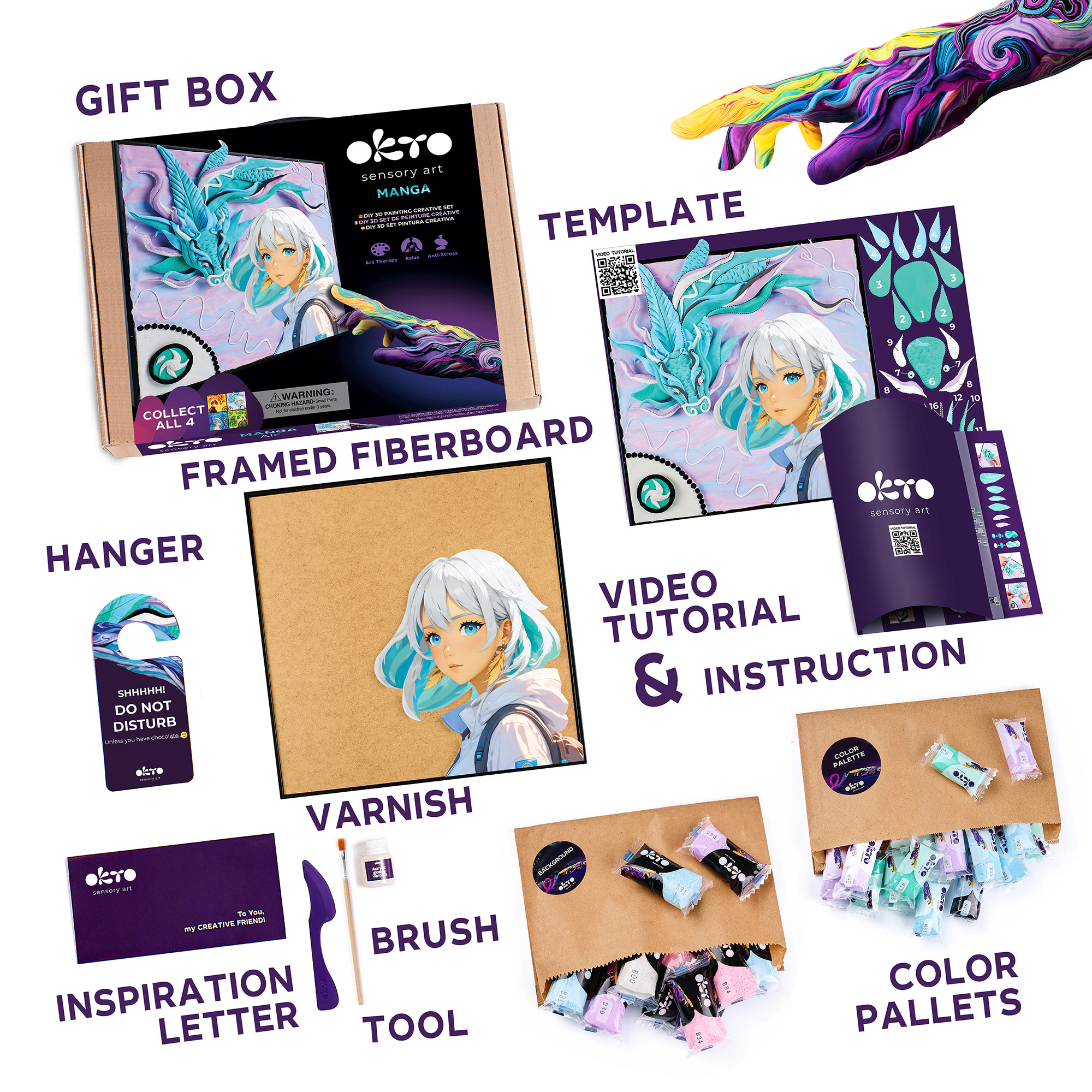 OKTO Air Dry Clay 3D Painting Kit - MANGA