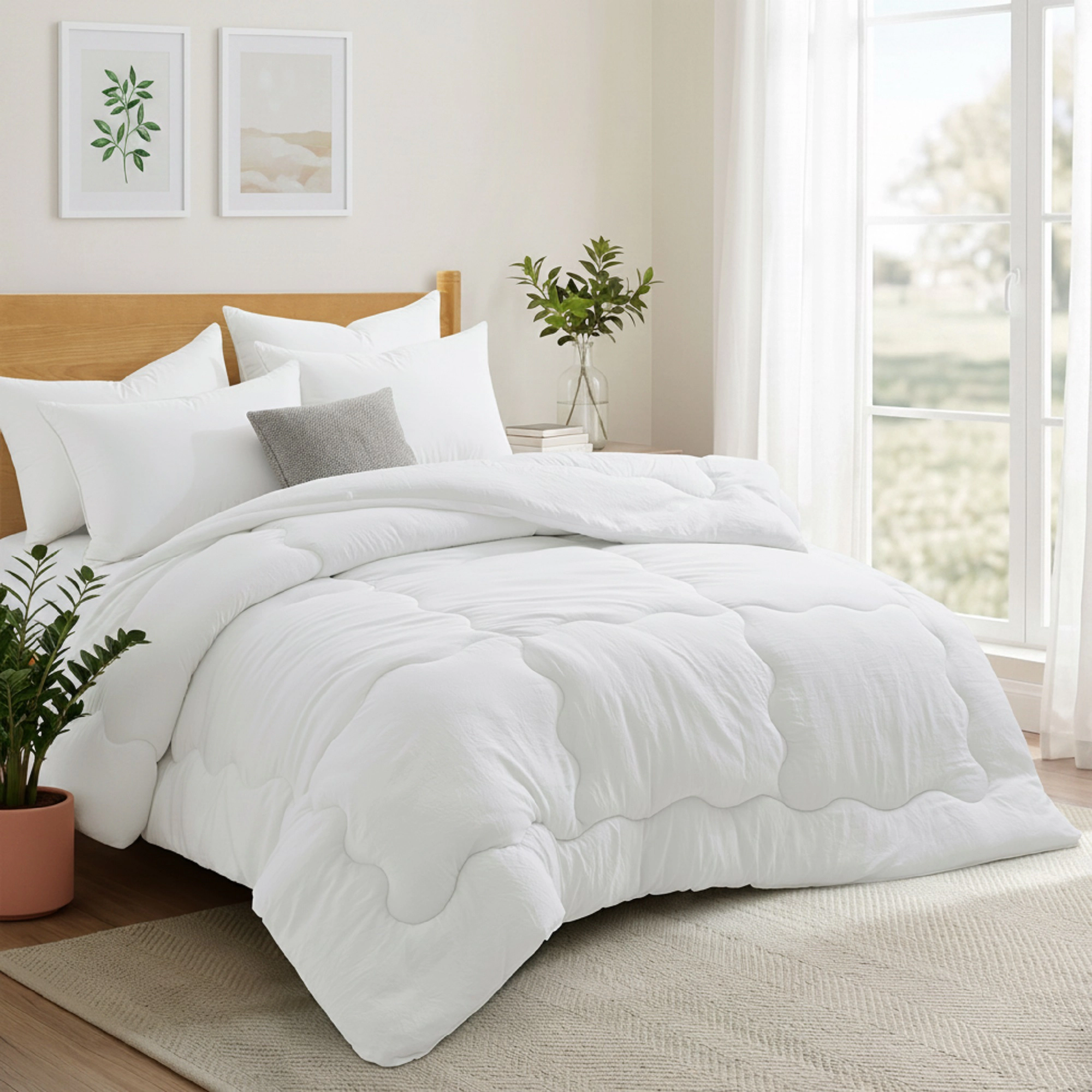 Unikome All Season Antimicrobial Down Alternative Duvet Comforter
