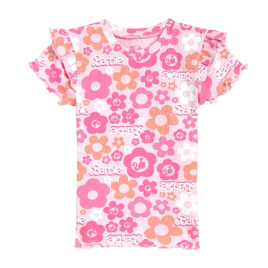 Barbie Girls' 2-Piece Tee and Bike Shorts Set