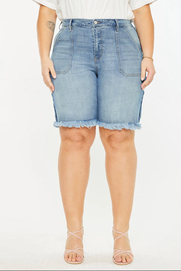 KanCan Women's Plus 90's Boyfriend Bermuda Shorts Kiran