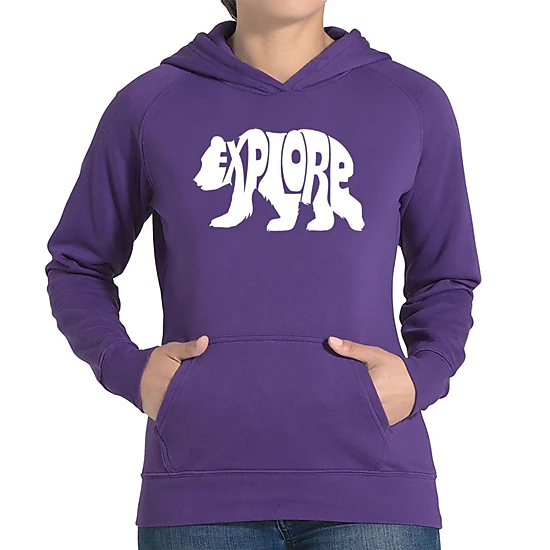 LA Pop Art Explore - Women's Word Art Hooded Sweatshirt