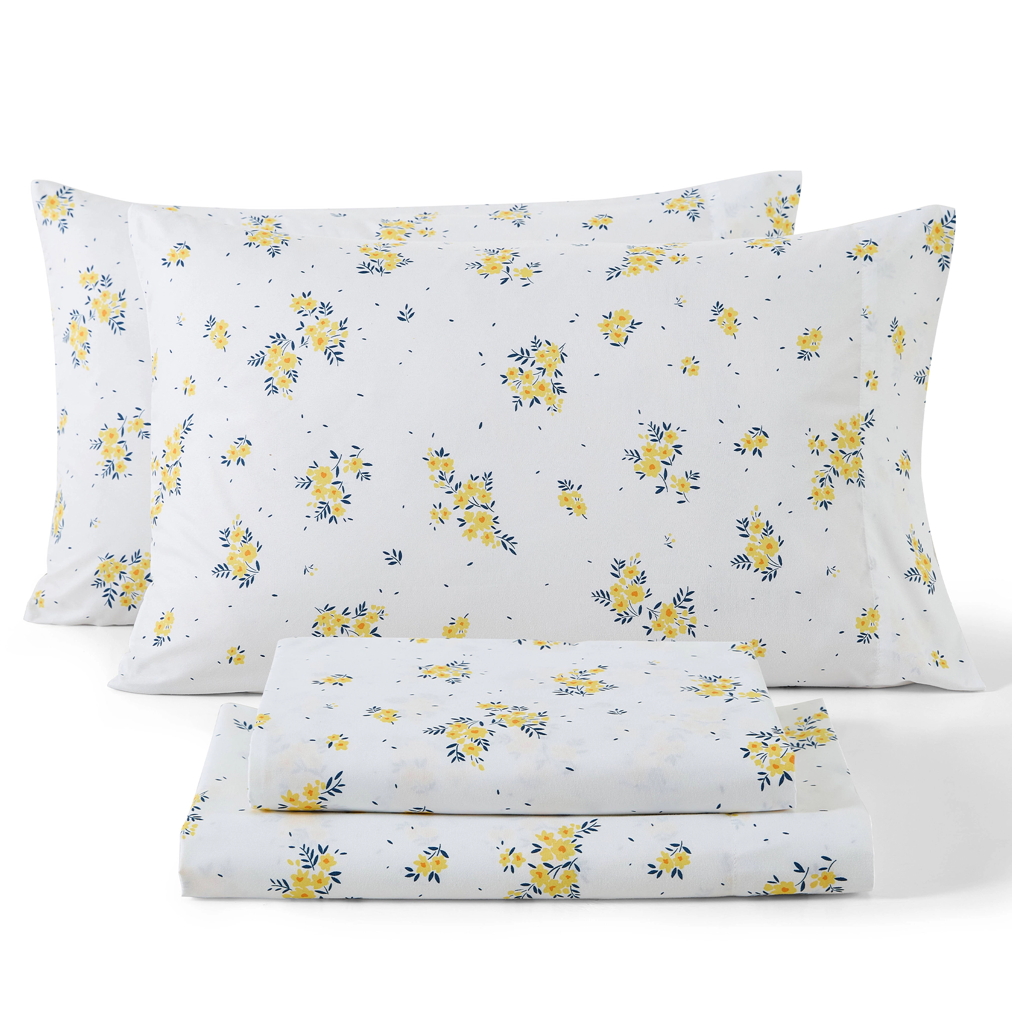 HLC.ME Vintage Floral Bed Sheets Set - Wrinkle Resistant & Ultra Soft Fits Mattresses up to 15 Deep