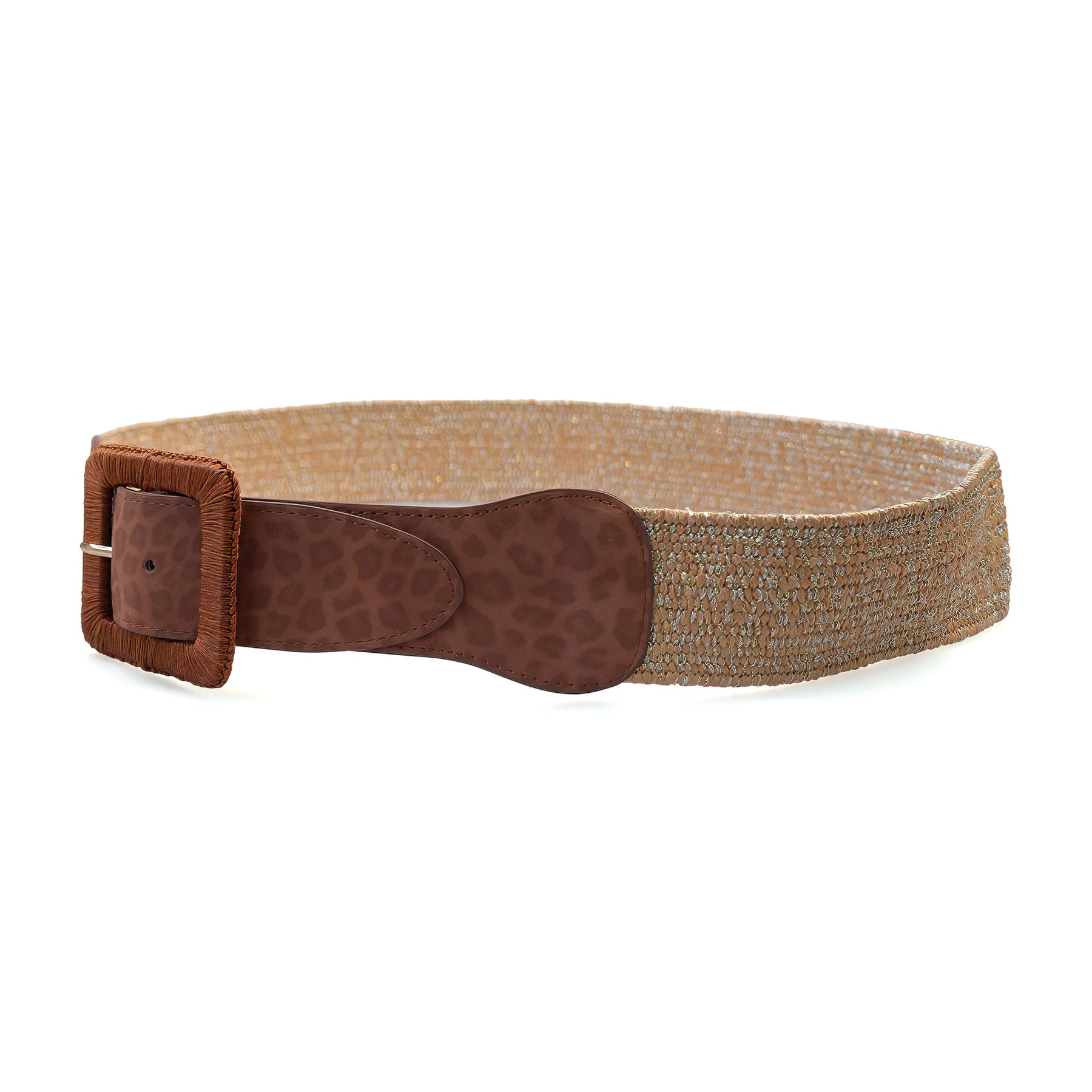 AGP PARIS Beige Tiger Print Wide Women's Belt