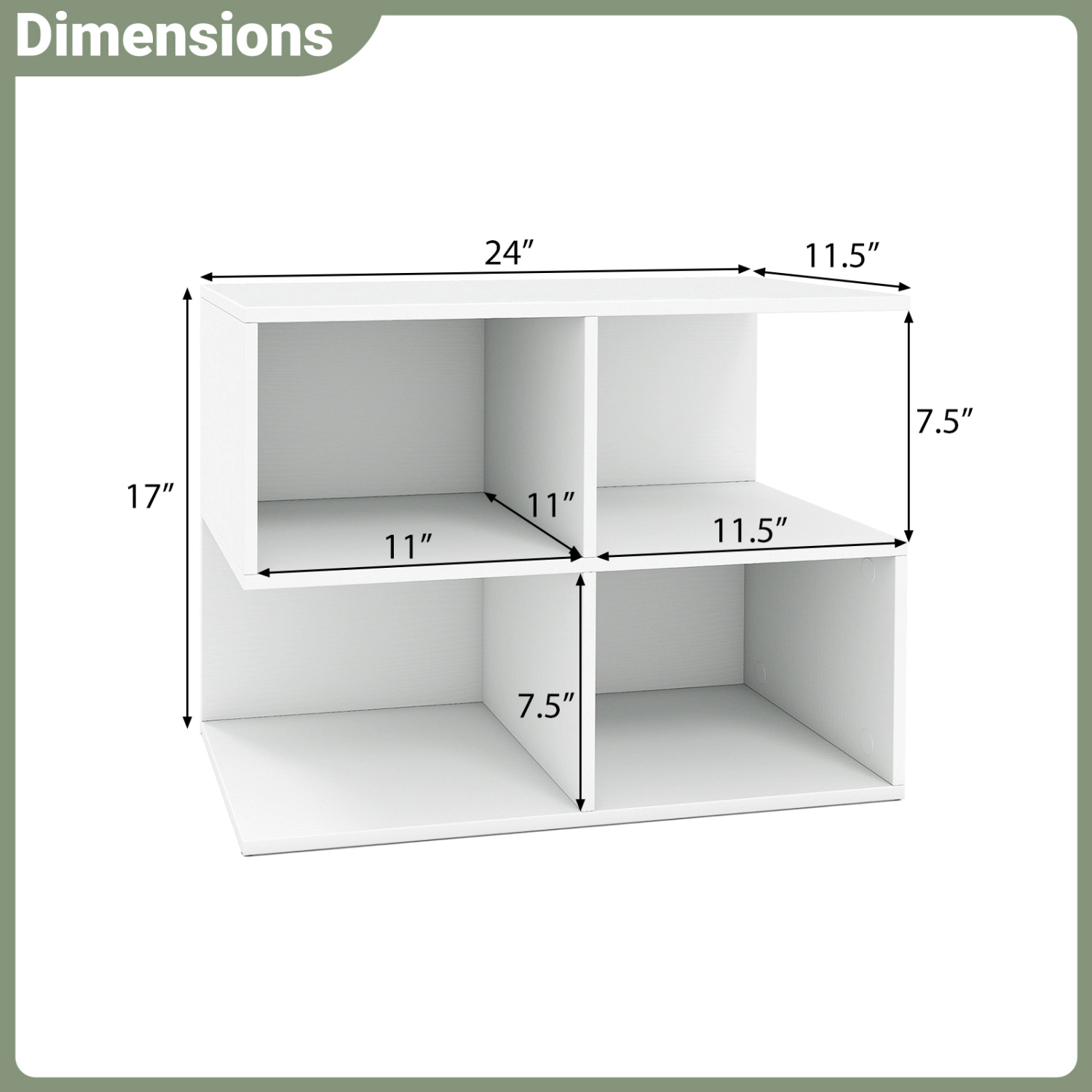 LJG 3-Tier Modern S-Shaped End Table with 4 Storage Cubes