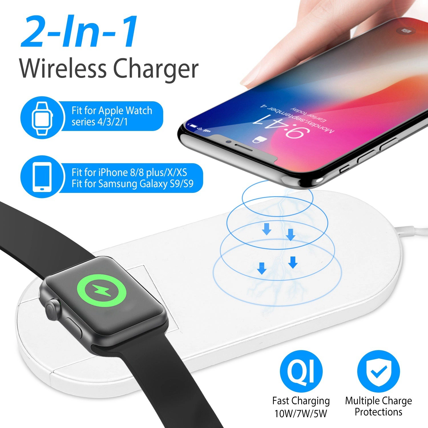 GBruno 2-in-1 Wireless Charger For Phone And Watch