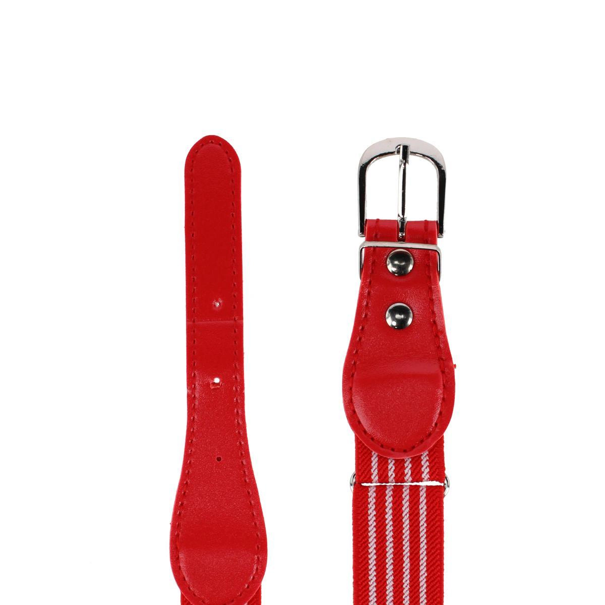 CTM Kids' Striped Elastic Stretch Belt with Buckle