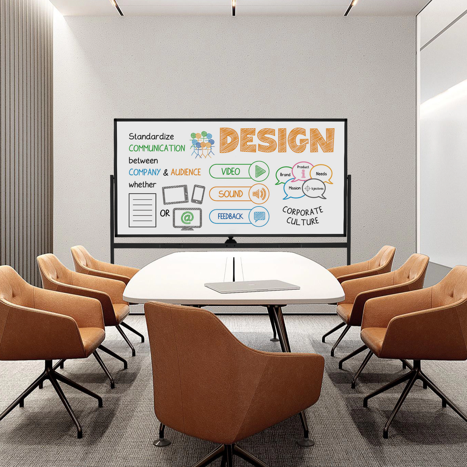 SUGIFT Rolling Double-Sided Magnetic Whiteboard with 72 x 36-in Writing Surface on Mobile Stand White/Black/Green
