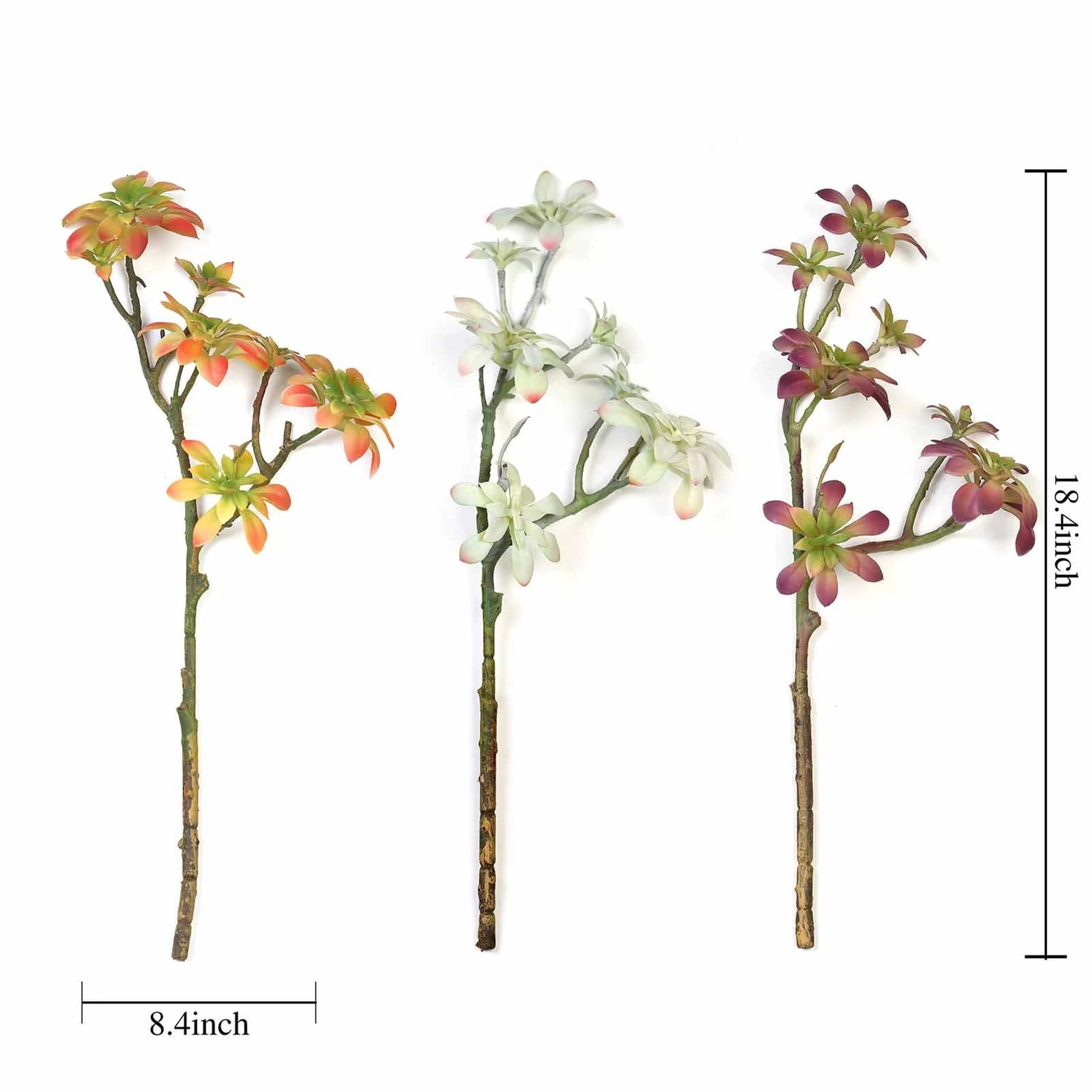 Home Collection Set of 3 18-Inch Artificial Succulent Picks
