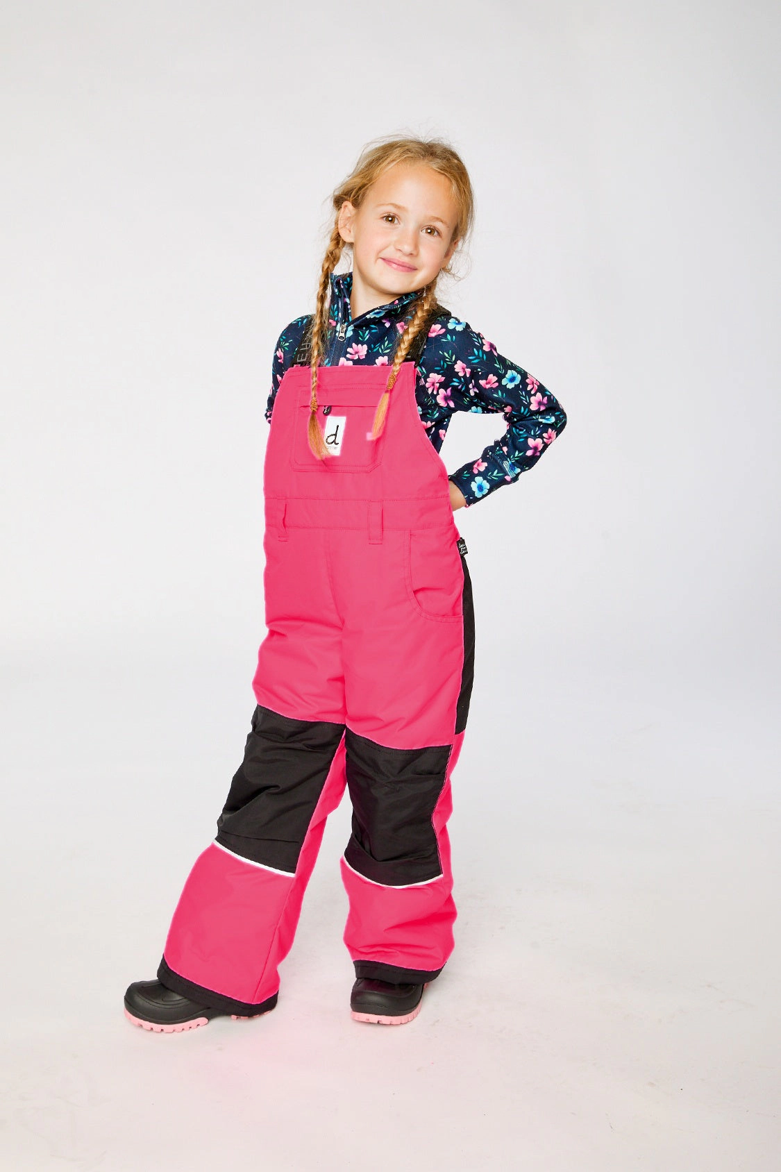Deux par Girls Play Cordura-Reinforced Overall Snow Bib with Adjustable Suspenders