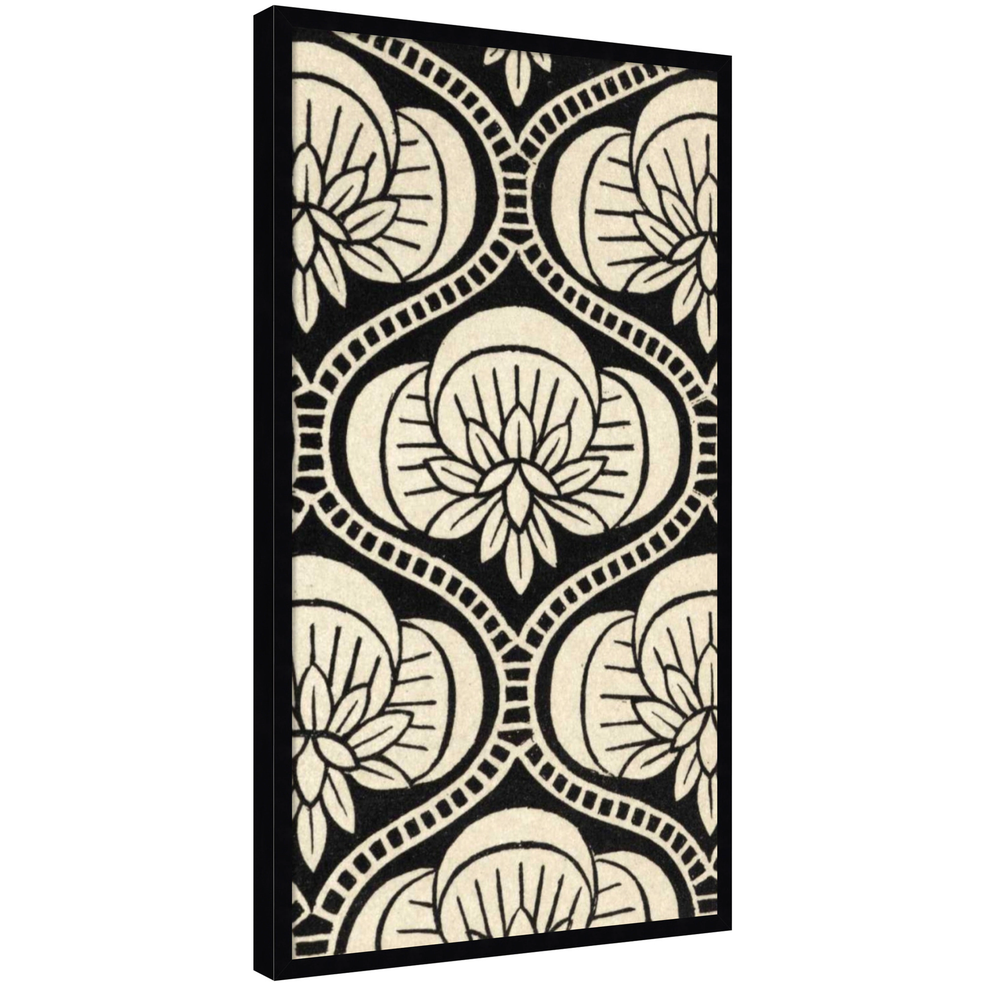 Amanti Art Framed Fabric Pinboard Ornamental Tile Printed Bulletin Board