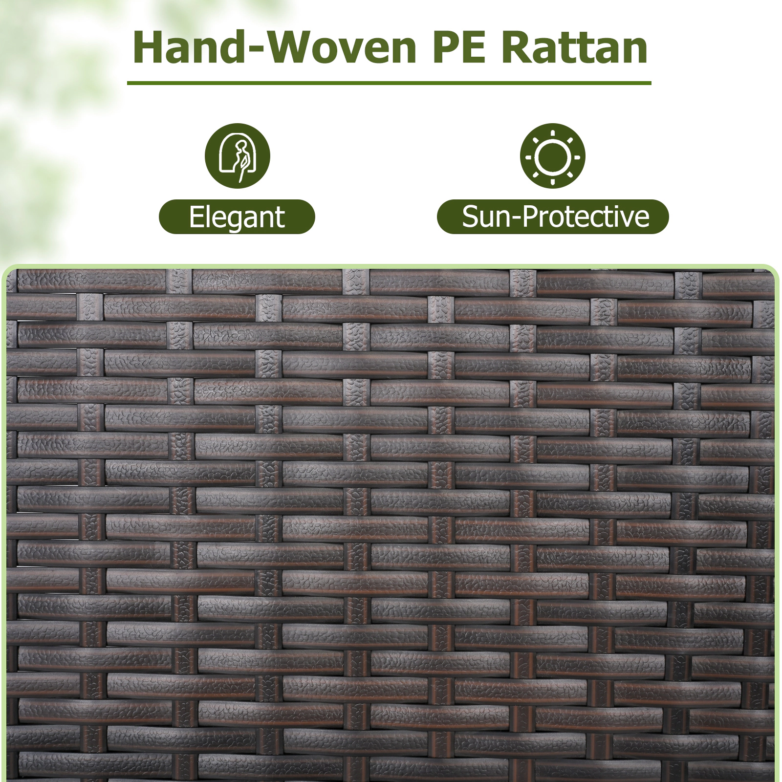 SUGIFT Hand-Woven PE Rattan Outdoor Storage Cabinet Drawer 3 Shelves 80-lb per Shelf 16 x 16 x 39.5-in Mix Brown