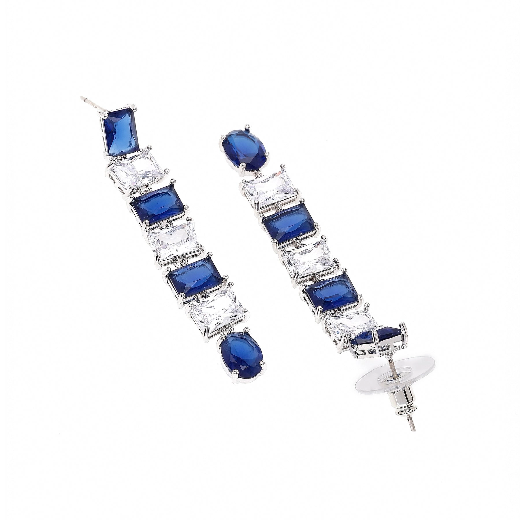 AGP PARIS Womens Blue Square Drop Earrings