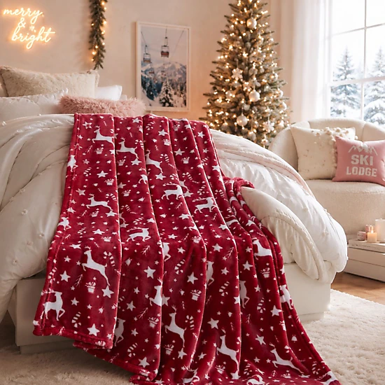 Kate Aurora Candy Canes & Christmas Reindeer Ultra Soft & Plush Accent ...