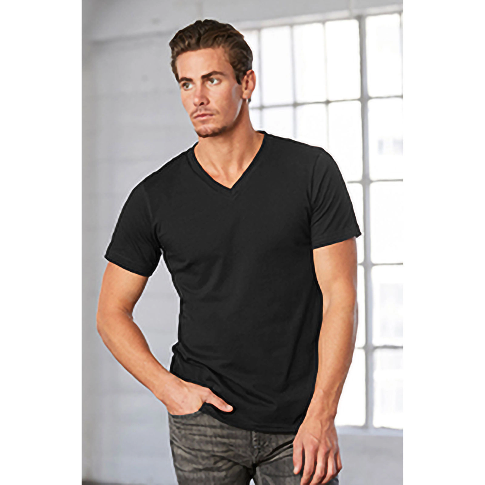 Bella + Canvas Mens Jersey Short Sleeve V-Neck T-Shirt
