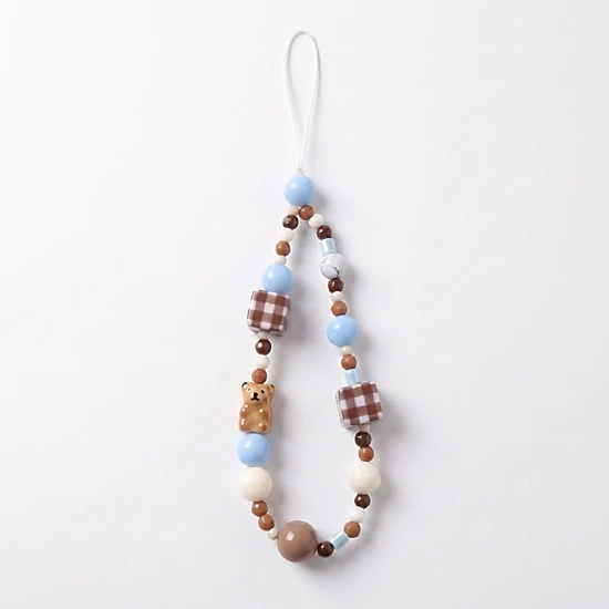 Alilang Women's 2-Piece Womens Beaded Phone Charm with Hanging Loop and Decorative Accents