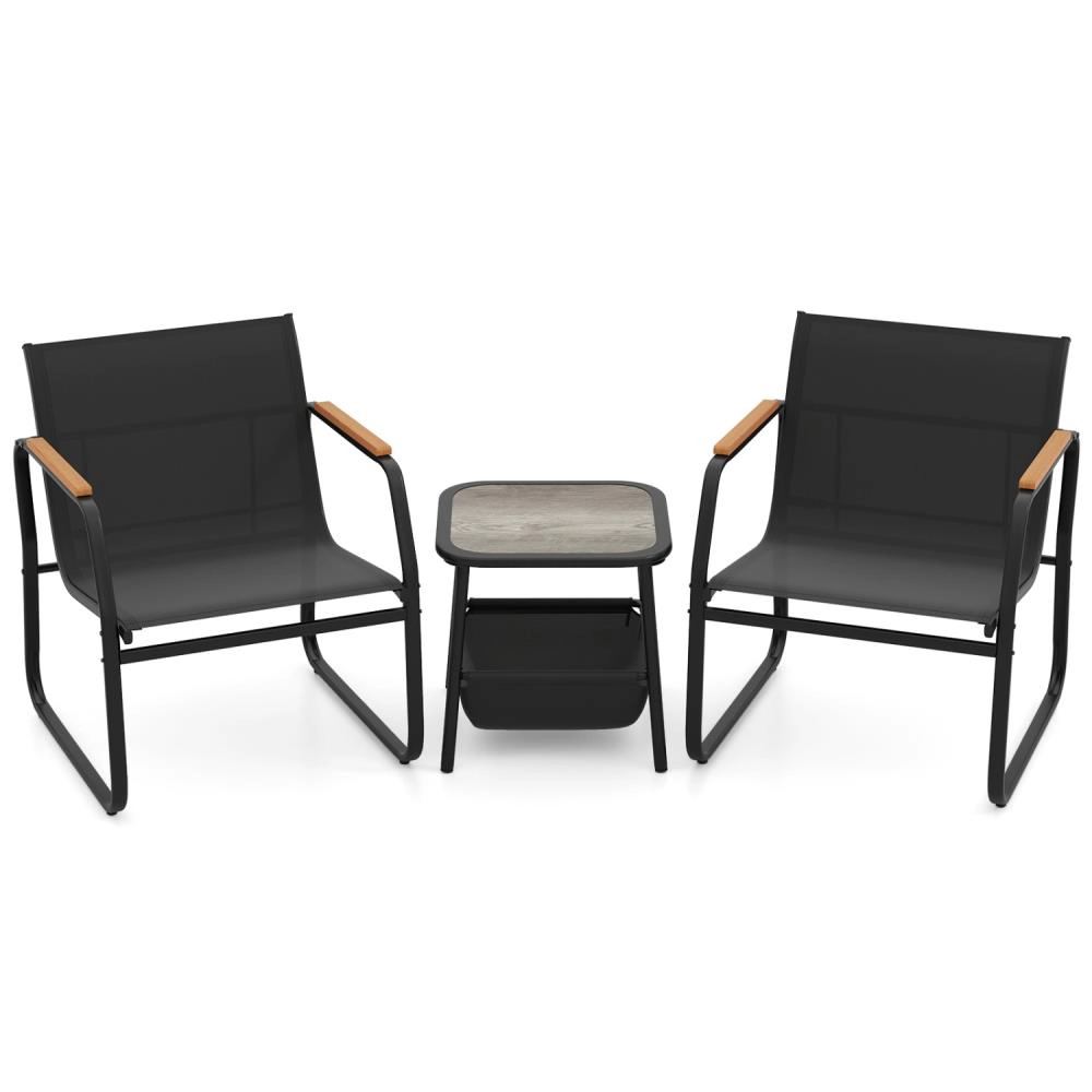 Hivvago 3 Pieces Patio Furniture Set Outdoor Bistro Conversation