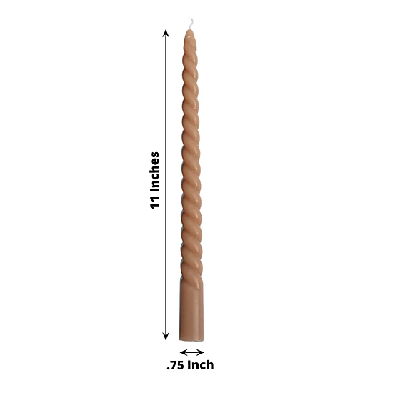 Home Collection 11.25 Inch Spiral Unscented Wax Taper Candles Pack of 12