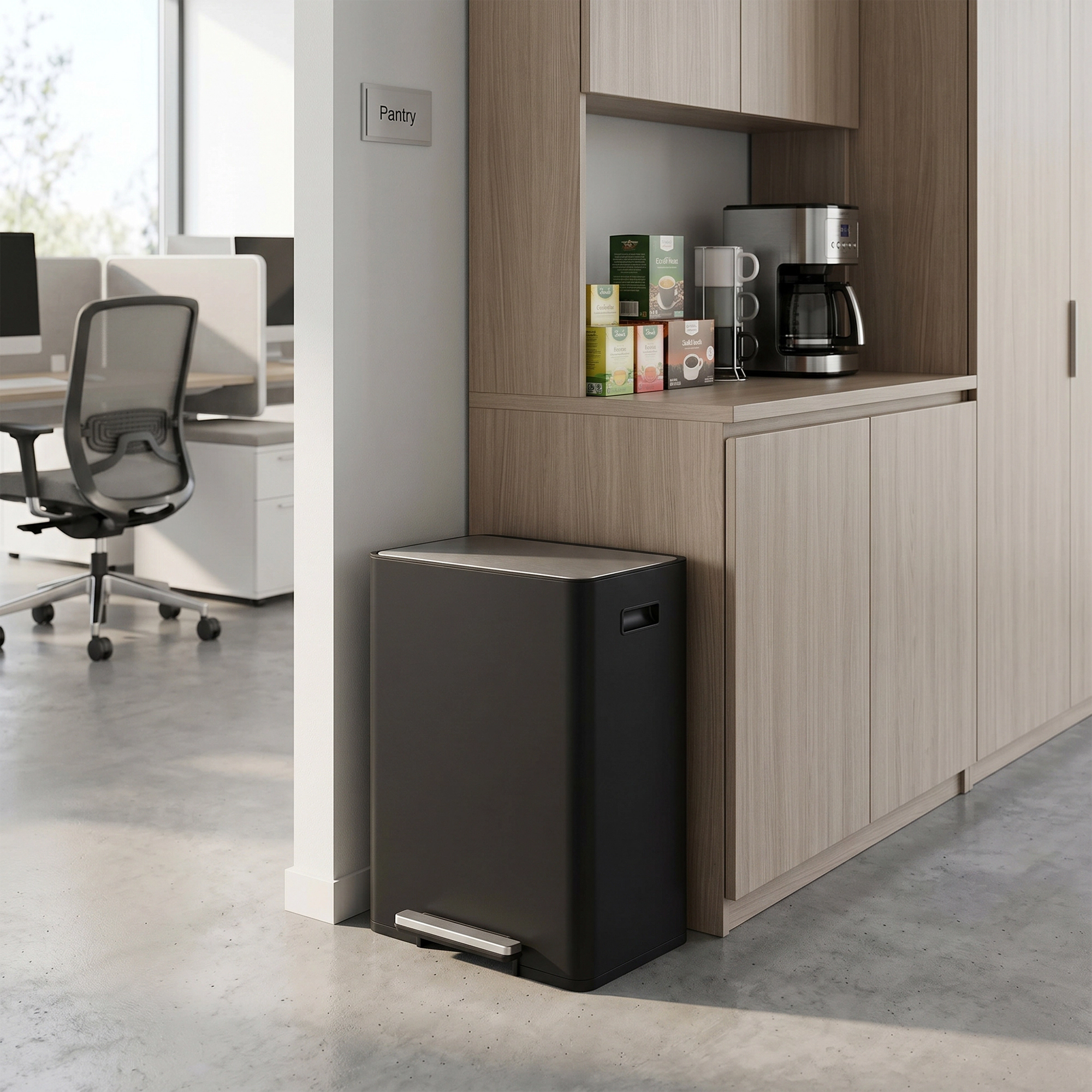 Innovaze Rectangular Stainless Steel Recycle Step-on Trash Can with Dual 30 liter + 30 liter Compartments