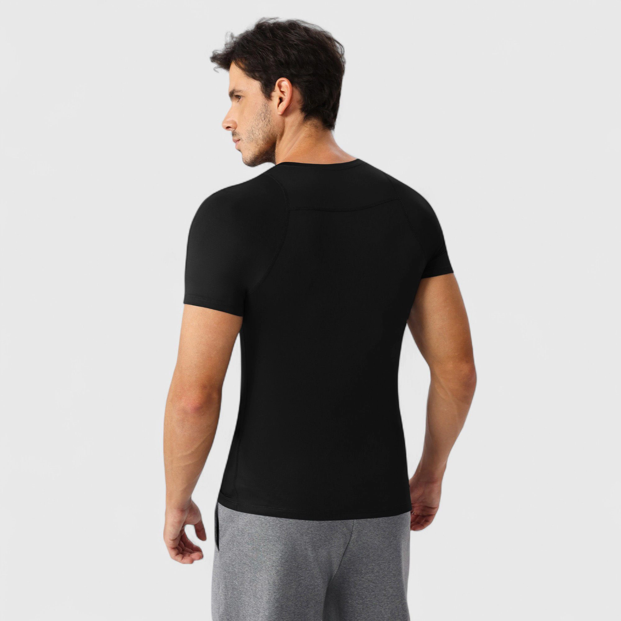 Anna-Kaci Men's Fitted Short Sleeve Performance T-Shirt with Stretch Fabric and Moisture-Wicking Comfort