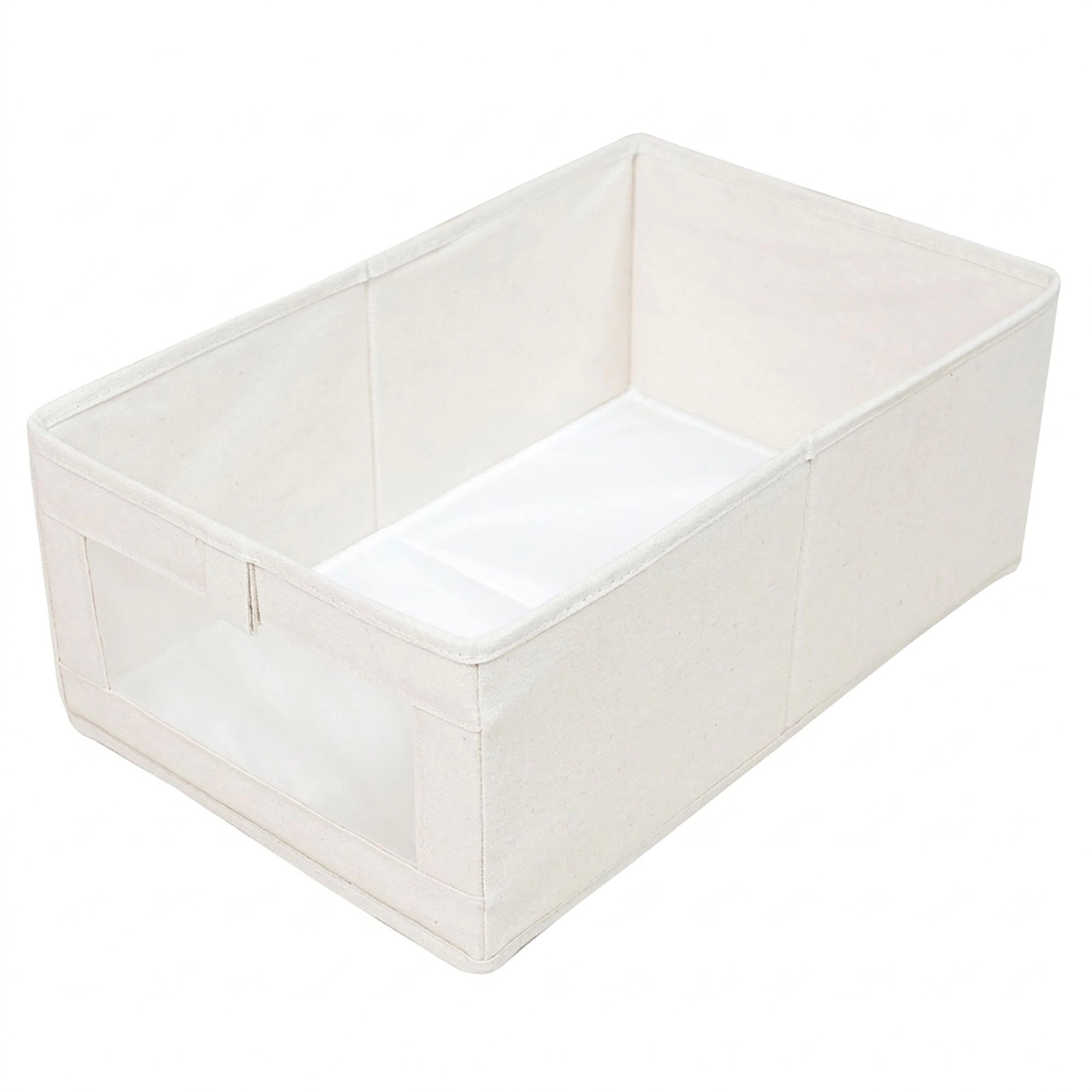 Alilang Unisex Foldable Fabric Storage Bin with Clear Window and Open Top