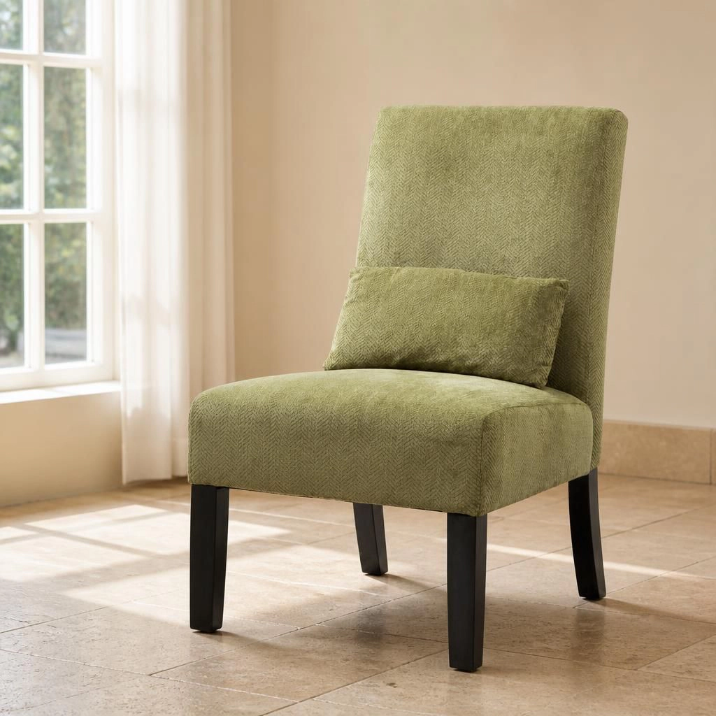 GOODSILO Modern Upholstered Armless Accent Chair for Indoor Seating