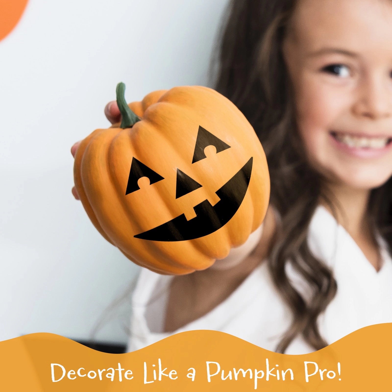 Wrapables Halloween Classic Pumpkin Face Stickers, DIY Halloween Pumpkin Decorating Stickers (18 Sheets)