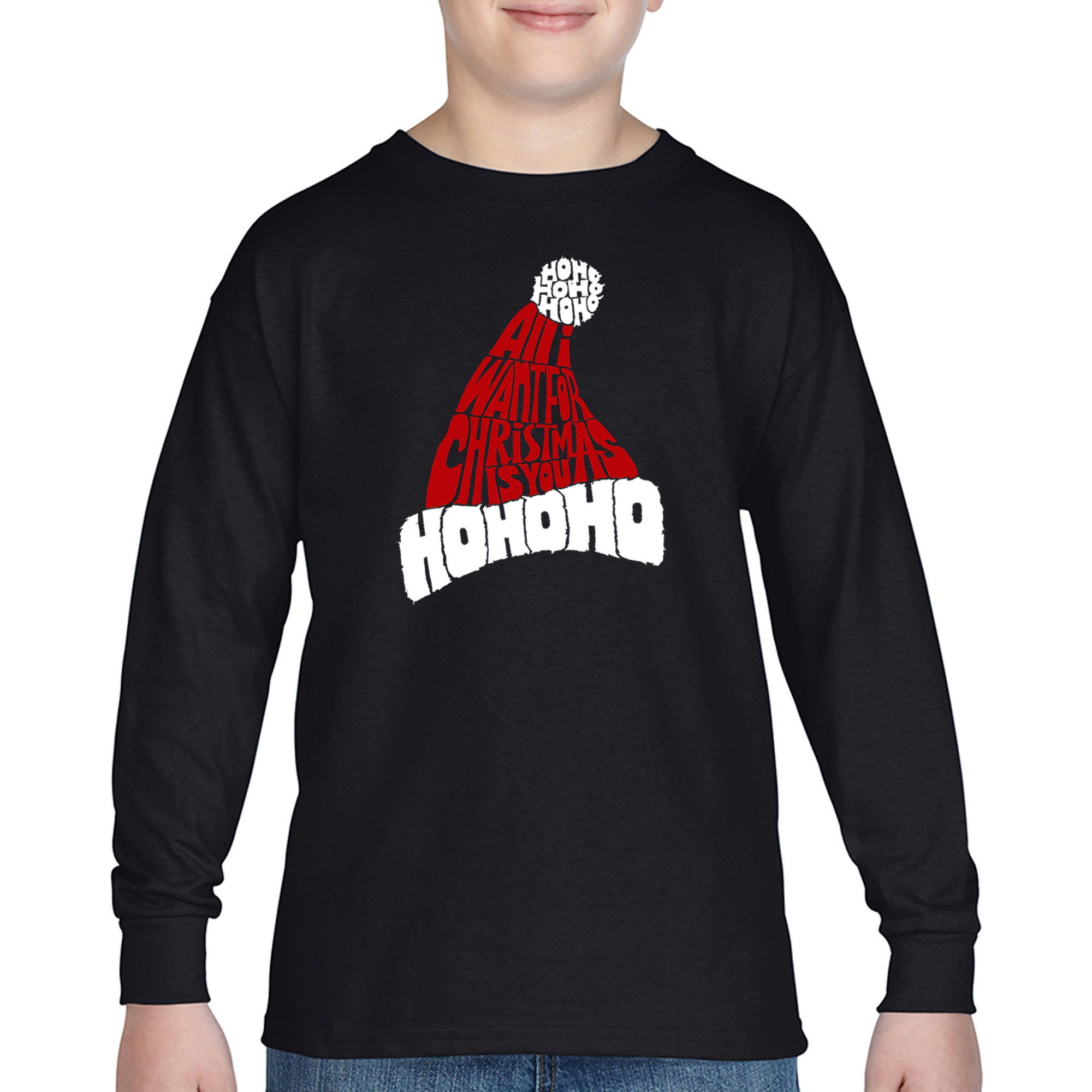 LA Pop Art Boys Long Sleeve T-Shirt - All I Want For Christmas Is You