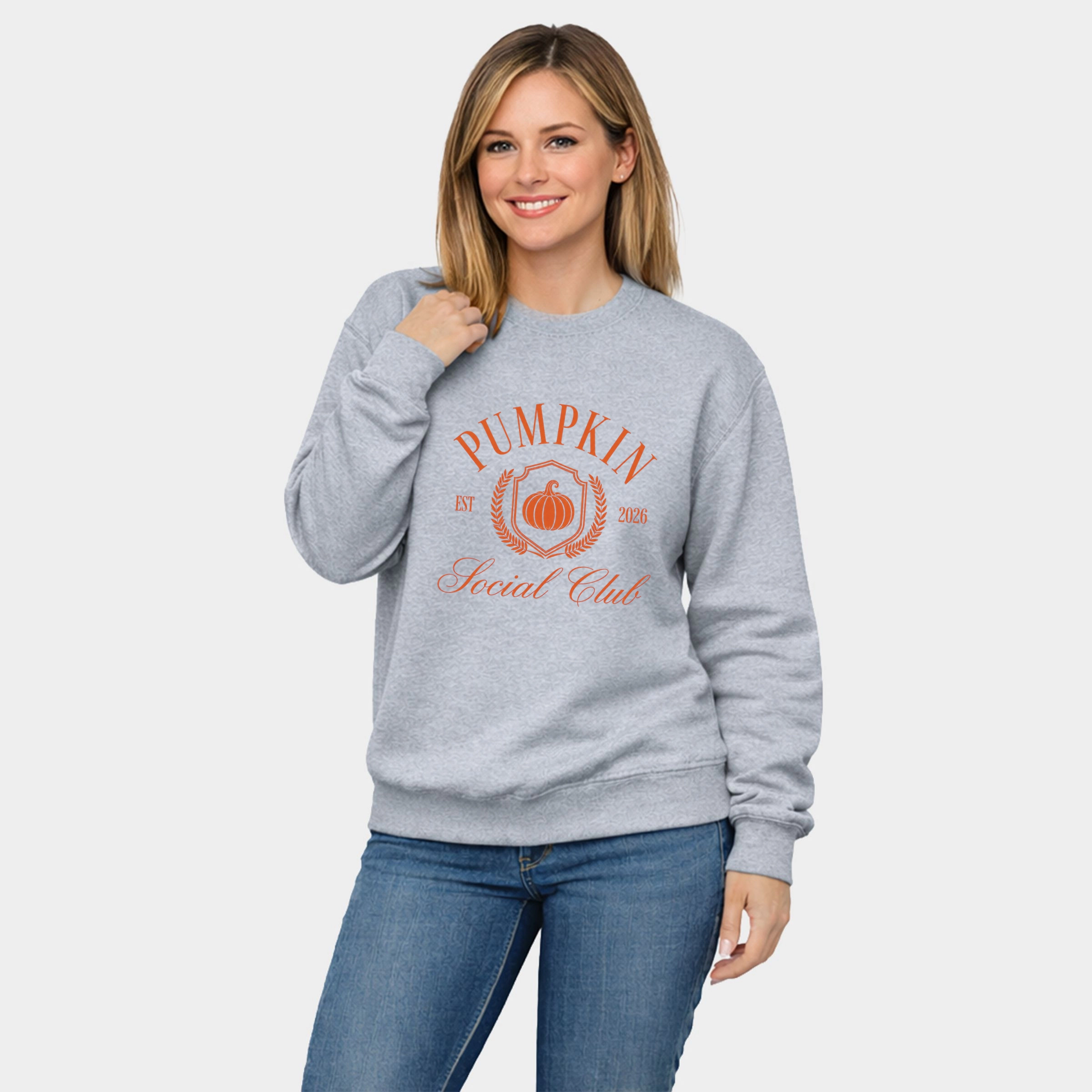 Simply Sage Market - Women's Graphic Sweatshirt Pumpkin Social Club Laurel Leaf