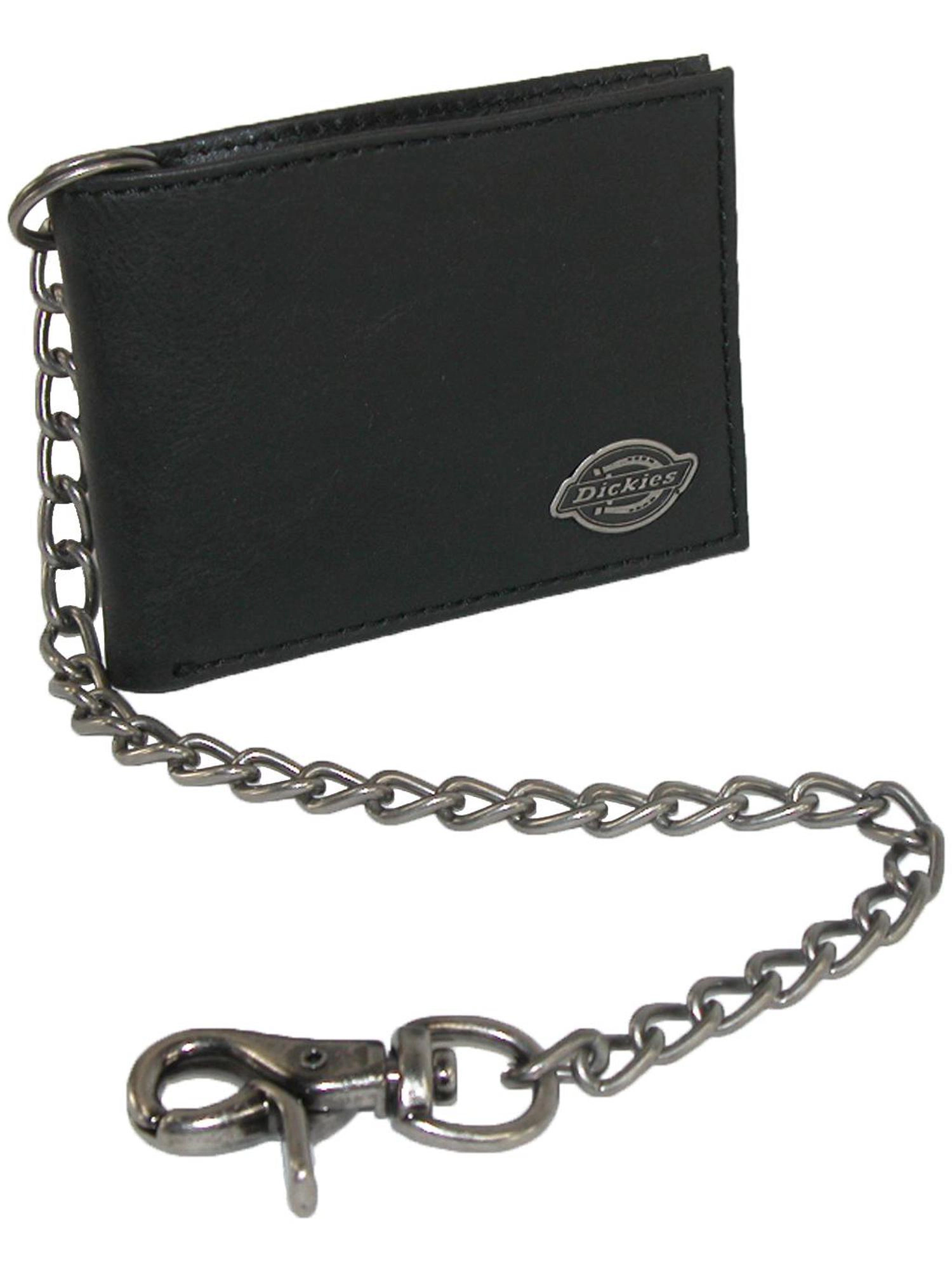Dickies Men's Leather Trucker Chain Slimfold Wallet