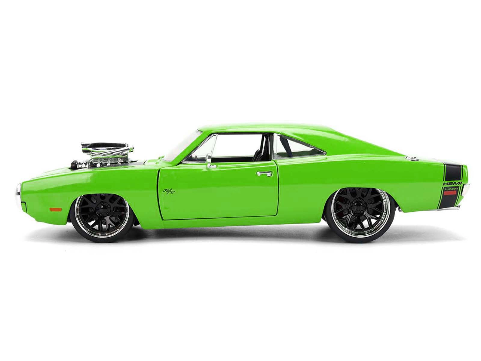 Jada 1970 Dodge Charger R/T Bright Green with Black Tail Stripe "Bigtime Muscle" Series 1/24 Diecast Model Car by Jada