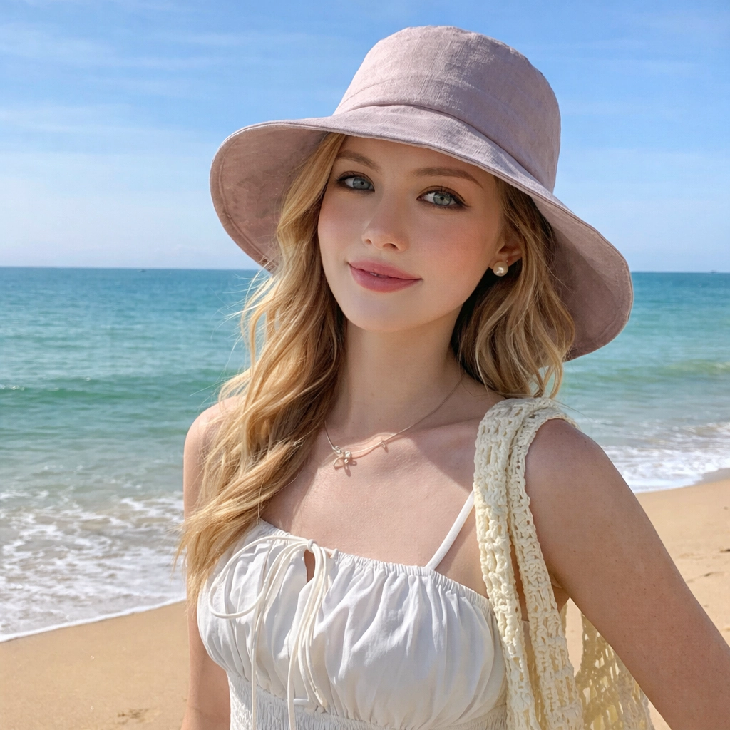 Anna-Kaci Women's Wide Brim Sun Hat with Back Bow Adjustable Cotton Bucket Lightweight Summer Protection