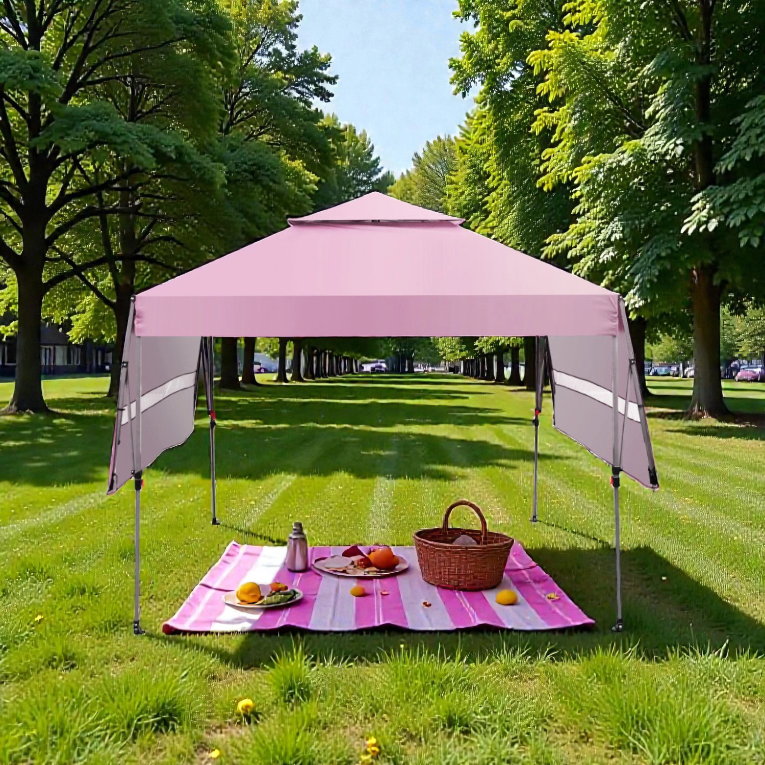 Hivvago Portable Canopy Shelter with Two Awnings