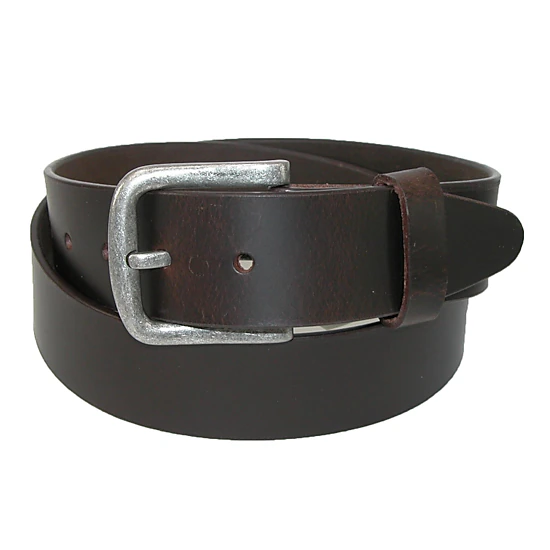 CTM Men's Big & Tall Leather Removable Buckle Bridle Belt