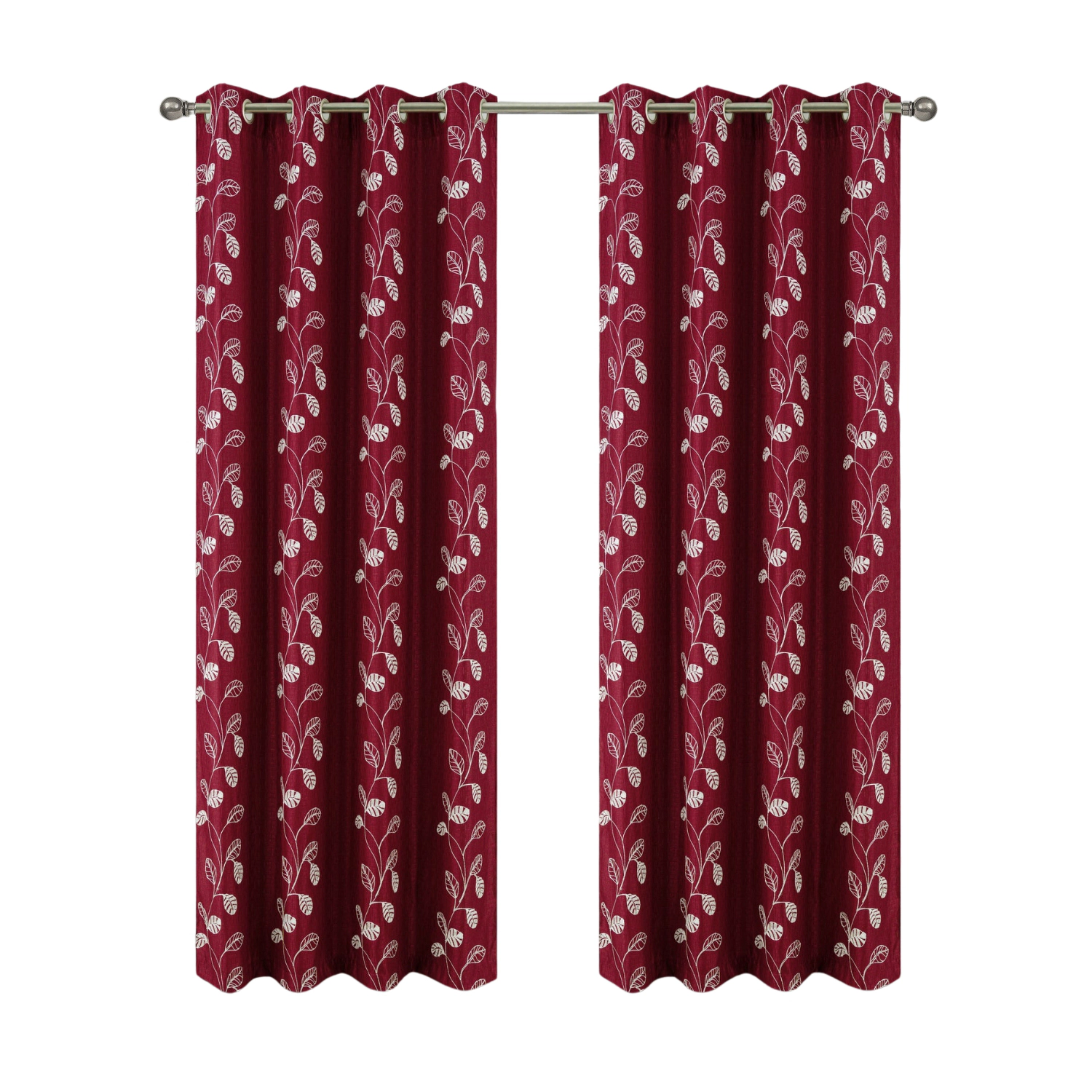 RT Designers Collection 100% Polyester 140 GSM Reed Embroidered Grommet Curtain Panel 54" x 90