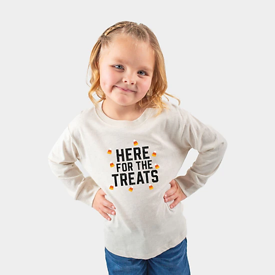 The Juniper Shop - Toddler Long Sleeve Graphic Tee - Here For The Treats