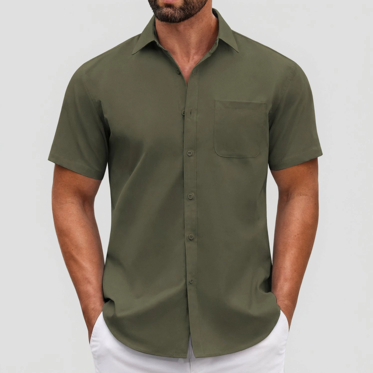 COOFANDY Mens Short Sleeve Button Down Shirts Floral Print Lapel Collar Casual Tops