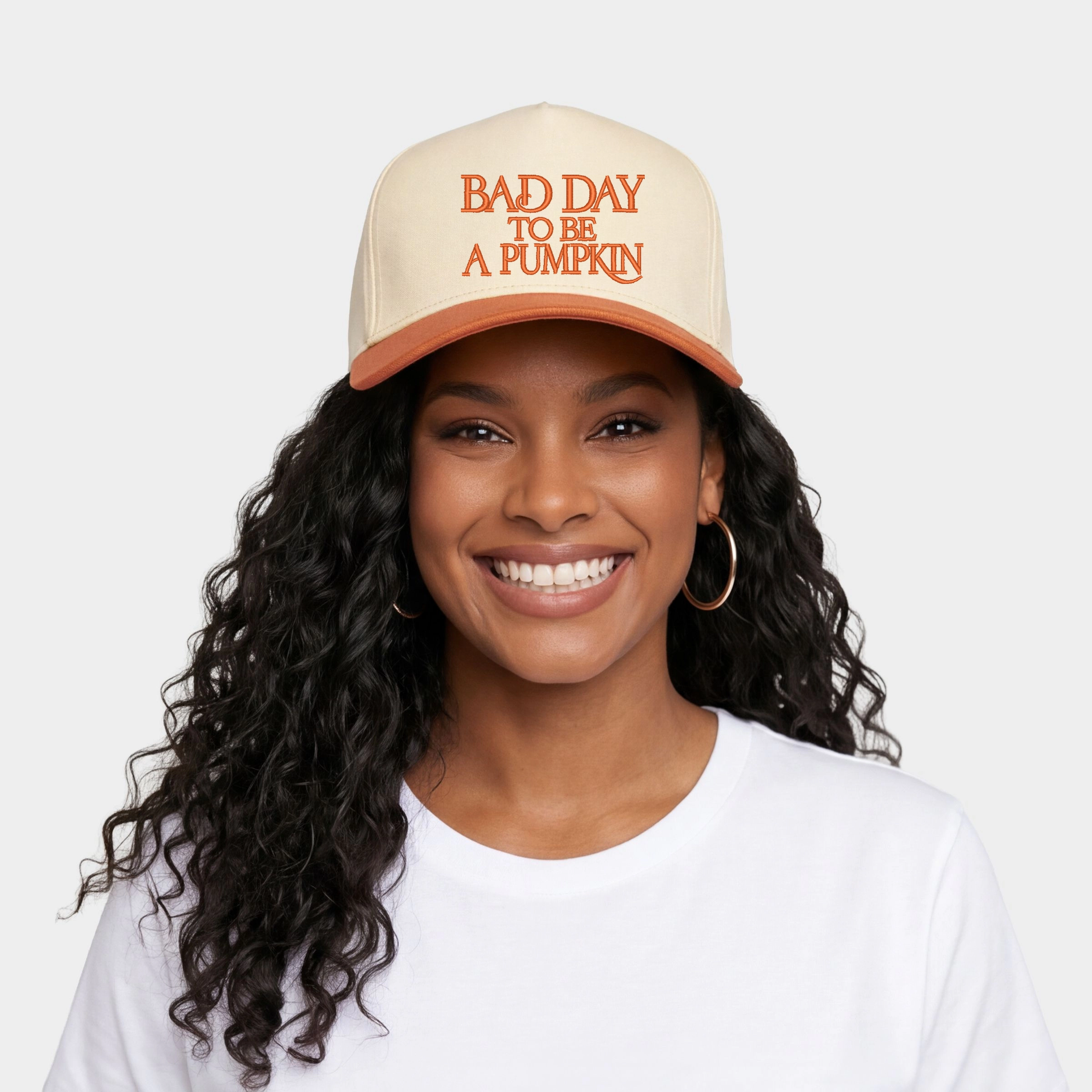 Simply Sage Market - Women's Canvas Trucker Hat Embroidered Bad Day To Be A Pumpkin