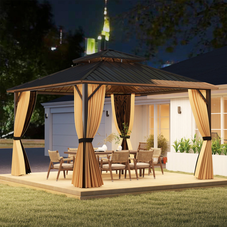 Hivvago Hardtop Gazebo Outdoor Pergola for Patio Garden Deck Lawn Backyard Party Tent